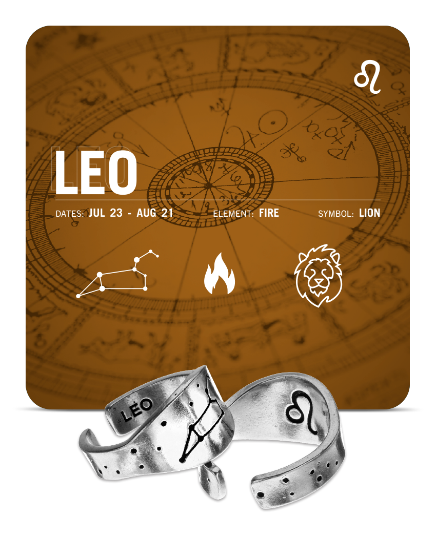 Zodiac Ring Leo Constellation Celestial Jewelry August