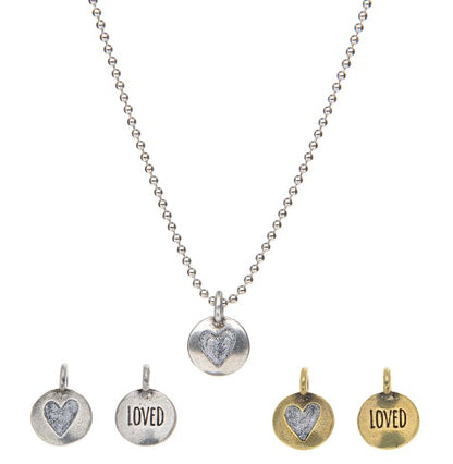 Loved Heart Earrings - "Loved" sentiment on back of each earring charm