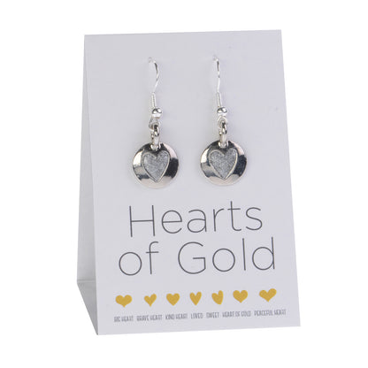 Loved Heart Earrings - "Loved" sentiment on back of each earring charm